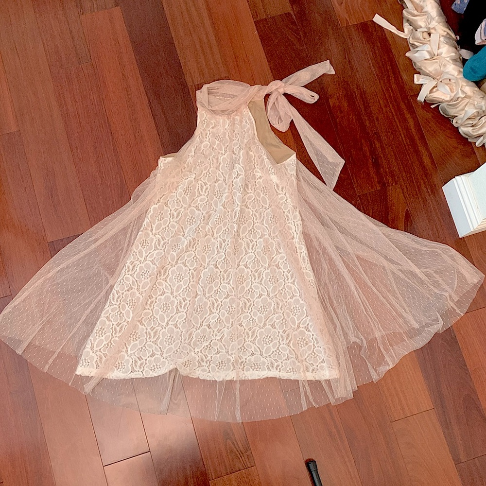 Ryu Ivory Tulle and Lace Cocktail Dress